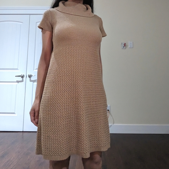 Suzy Shier Sweater Dress in Camel - Picture 2 of 4